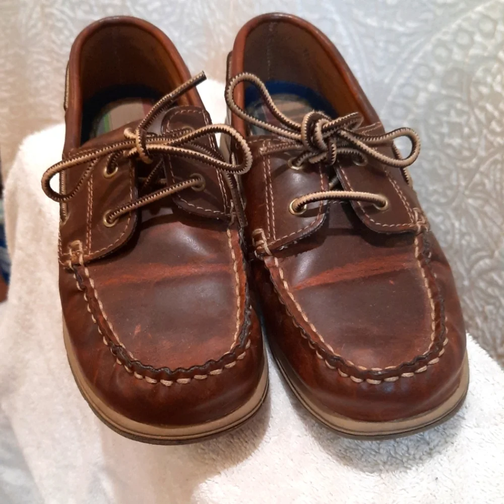 Lands End Boys Brown Loafers size 2